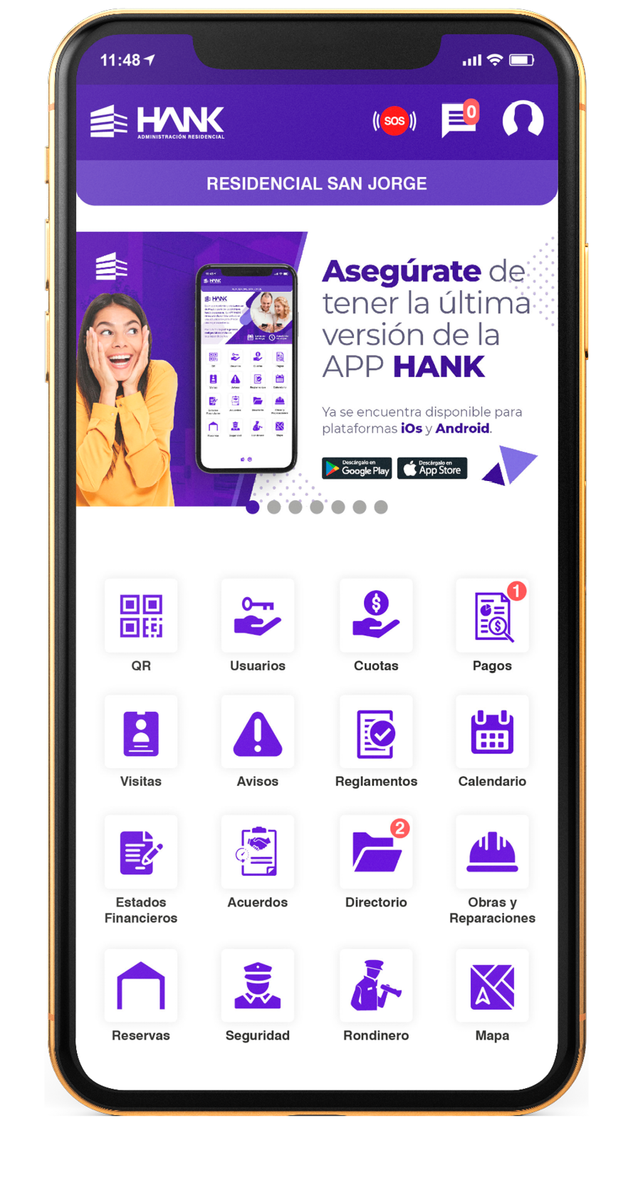 HANK es una App que te ayudará a consultar información de forma rápida, precisa y segura